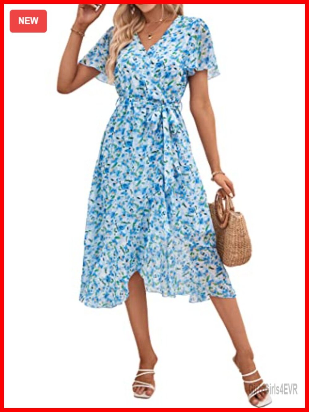 Women's Floral Boho Maxi Dress Short Sleeve Tiered A-Line Summer